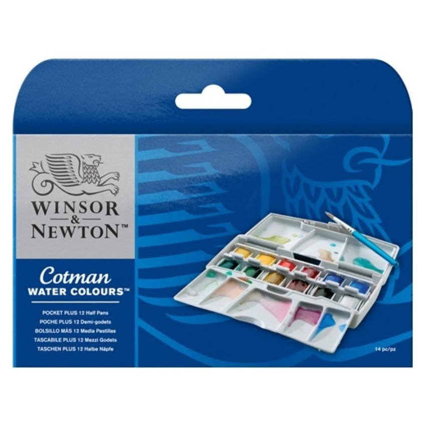 CAJA ACUARELA COTMAN 12 1/2 PASTILL. PLUS 0390 373
