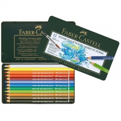 CAJA 12 LAPICES COLORES ACUARELABLES FABER-CASTELL