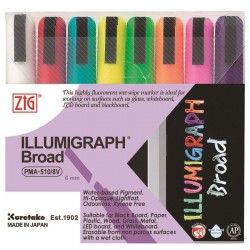 SET 8 ROTULADORES ZIG ILLUMIGRAPH BISEL 6mm