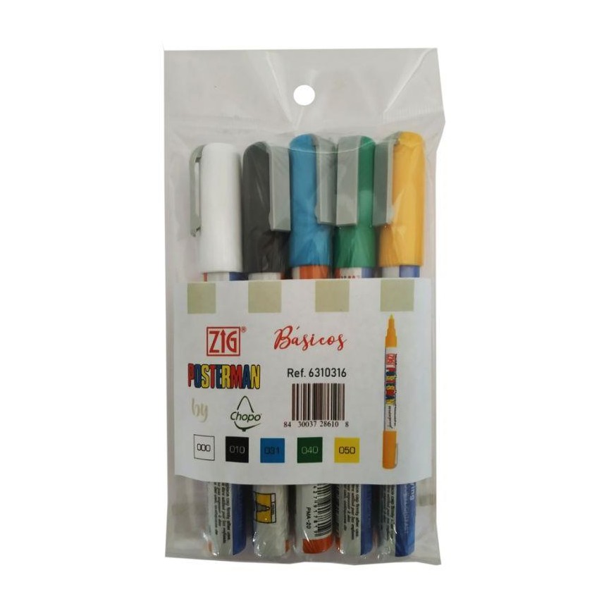 SET 5 ROTUL POSTERMAN 1MM BASICOS