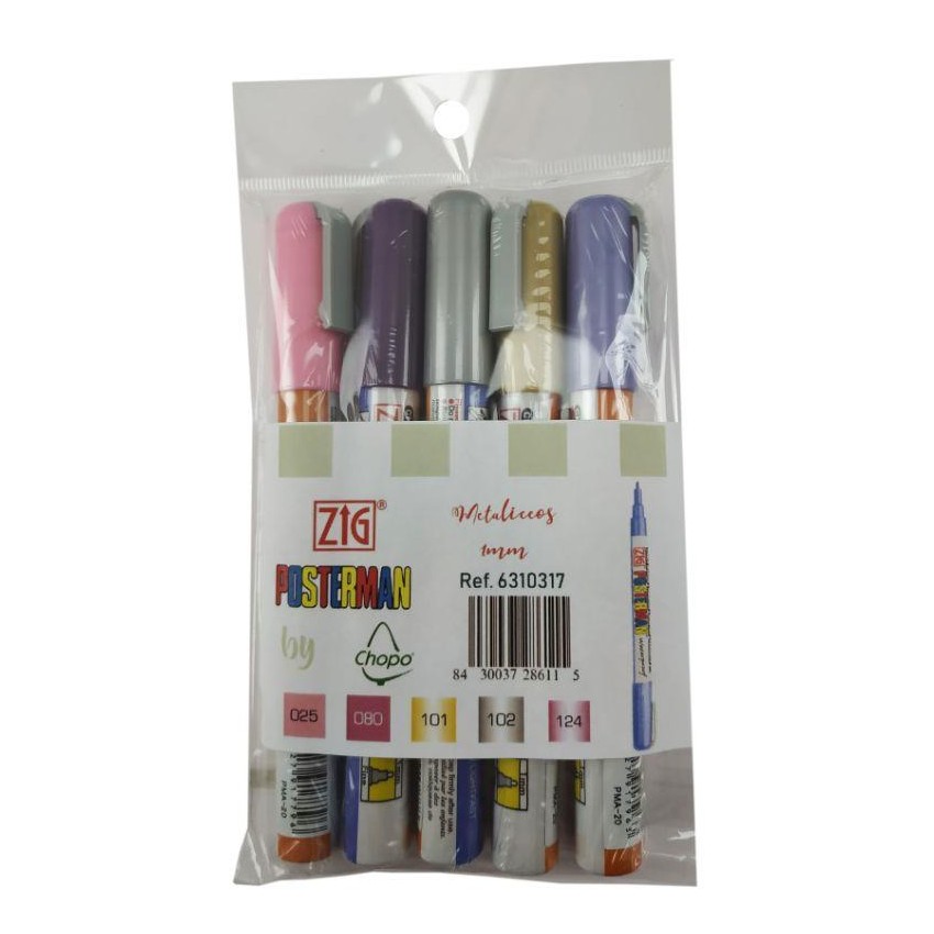SET 5 ROTUL POSTERMAN 1MM METALICOS