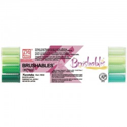 SET 4 ROTUL.BICOLOR/2 PUNTAS BRUSHABLES VERDES