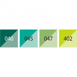 SET 4 ROTUL.BICOLOR/2 PUNTAS BRUSHABLES VERDES