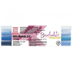 SET 4 ROTUL.BICOLOR/2 PUNTAS BRUSHABLES AZULES