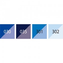 SET 4 ROTUL.BICOLOR/2 PUNTAS BRUSHABLES AZULES