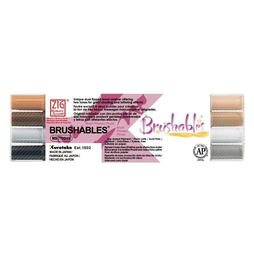 SET 4 ROTUL.BICOLOR/2 PUNTAS BRUSHABLES MARRONES