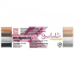SET 4 ROTUL.BICOLOR/2 PUNTAS BRUSHABLES MARRONES