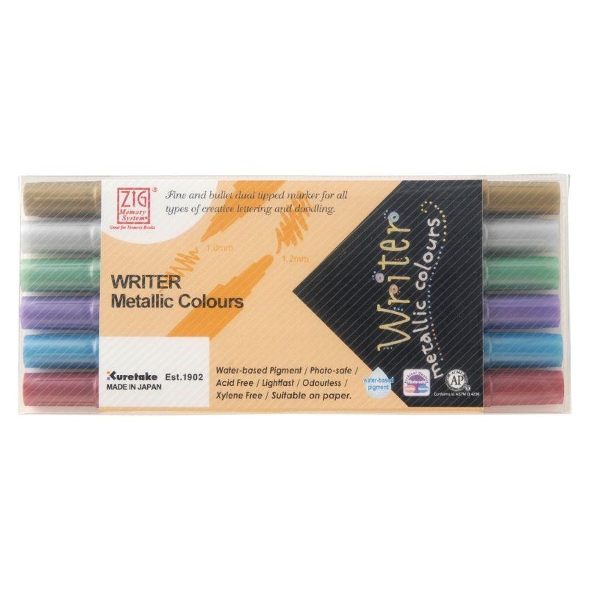 SET  6 ROTUL.ZIP WRITER DOBLE METALLIC