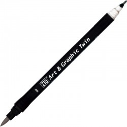 ROTU.ART&GRAPHIC TWIN 0,8/BRUSH 080 LIGHT GRAY