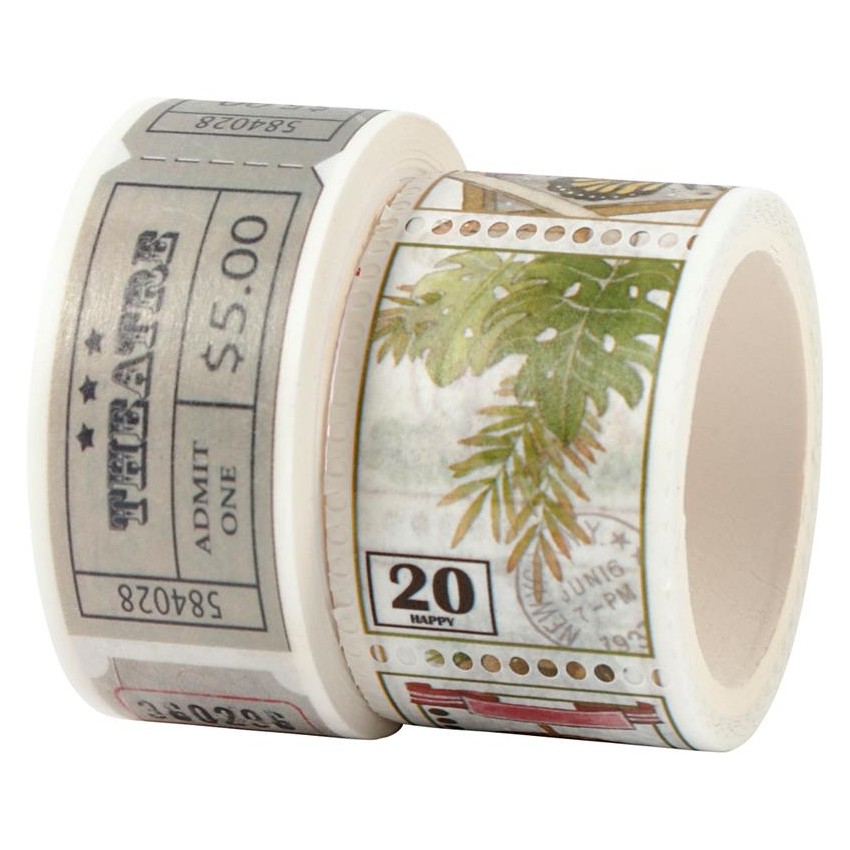 WASHI TAPE, A: 20+25 MM, L. 3+5 M, , COPENHAGEN, 2ROLLOS