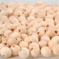 CUENTA DE MADERA, DIA: 8 MM, MEDIDA AGUJERO 2 MM, BAYA CHINA, 100UD