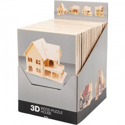 KIT DE CONSTRUCCIÓN 3D DE MADERA, MADERA CONTRACHAPADA, 24UD