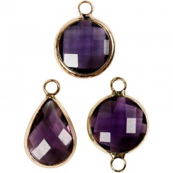 COLGANTE DE JOYERÍA, A. 15-20 MM, MEDIDA AGUJERO 2 MM, MORADO, 1PAQUETE