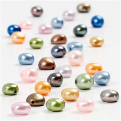 PERLAS DE AGUA DULCE, MEDIDAS 5-6 MM, MEDIDA AGUJERO 0,5 MM, 40CM
