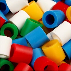 FUSE BEADS, MEDIDAS 10X10 MM, MEDIDA AGUJERO 5,5 MM, COLORES ESTÁNDAR, JUMBO, 550STDO, 360 GR