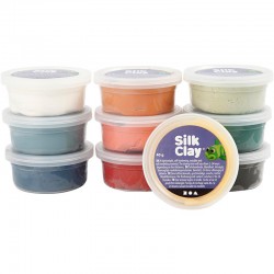 SILK CLAY®, COLORES SURTIDOS, COLORES TIERRA, 10X40GR