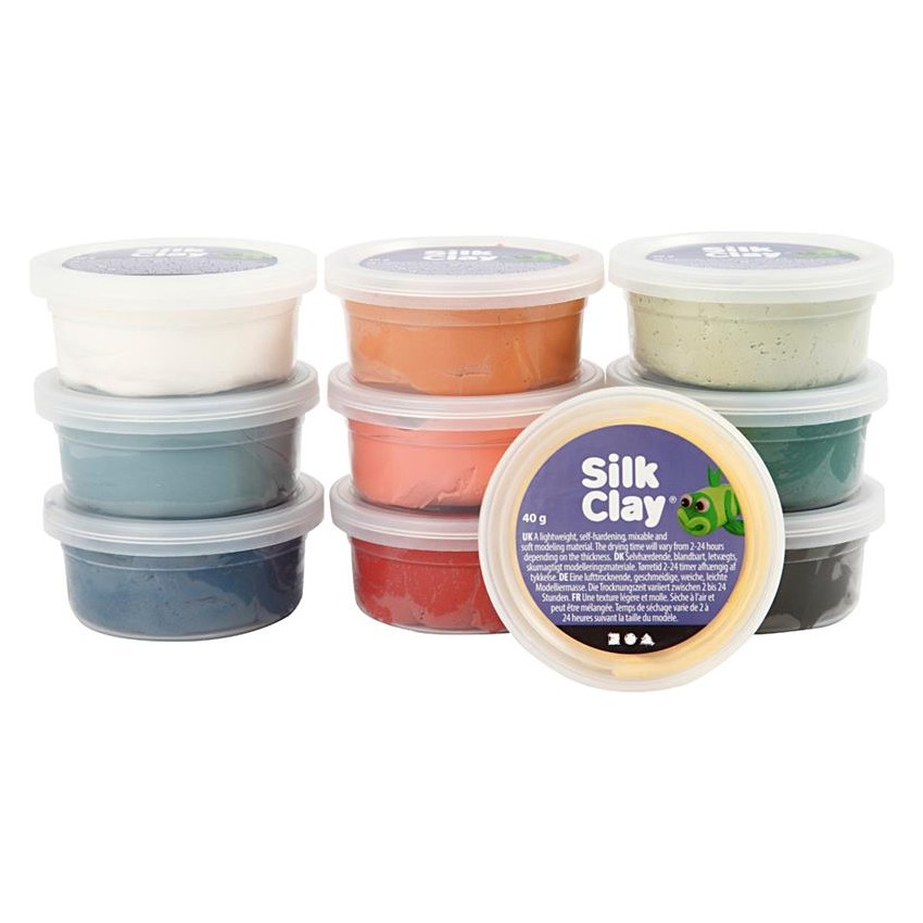 SILK CLAY®, COLORES SURTIDOS, COLORES TIERRA, 10X40GR