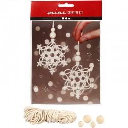 MINI KIT CREATIVO, COPO DE NIEVE DE MACRAMÉ, 10 CM, 2 UD, 1 SET