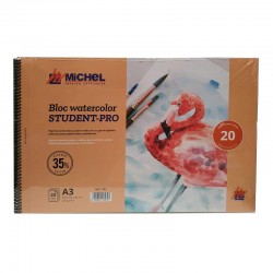 BLOC ACUA-STUDEN-PRO A-3 300GR 20 HOJAS 35% ALGODON