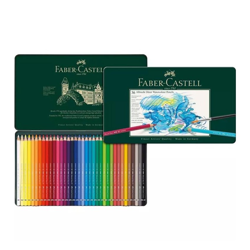 CAJA 36 LAPICES COLORES ACUARELABLES FABER-CASTELL