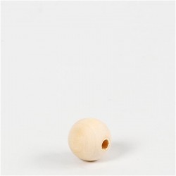 CUENTA DE MADERA, DIA: 15 MM, MEDIDA AGUJERO 3 MM, BAYA CHINA, 20UD