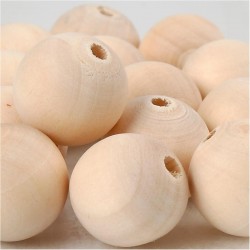 CUENTA DE MADERA, DIA: 20 MM, MEDIDA AGUJERO 4 MM, BAYA CHINA, 14UD
