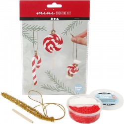 CREATIVE MINI KIT, DECORACIÓN COLGANTE DE BASTÓN DE CARAMELO DE NAVIDAD, 1 SET