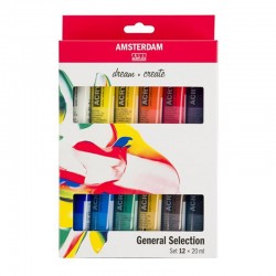 set acrilico amsterdam 12 col -20cc