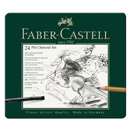 caja 24 pzs dibujo al carbon faber-castell