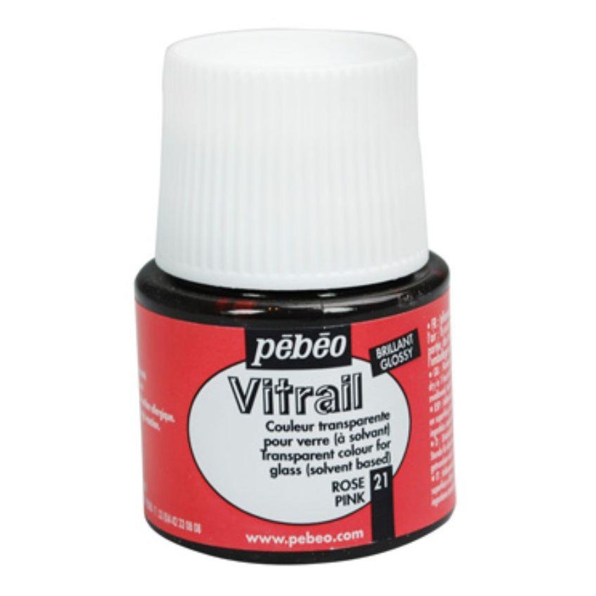 PINTURA VITRAL PEBEO 45 ml N-21 ROSA