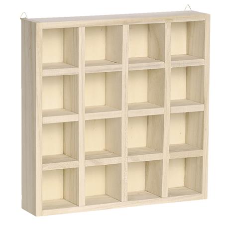 Caja madera con compartimentos 22x22x4,5 cm