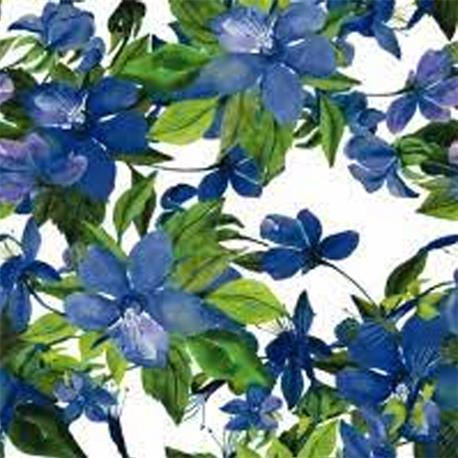 paquete 20 servilletas flores azules 340417