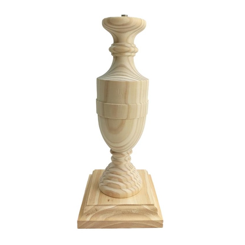 pie lampara pino base cuadrada  30cm