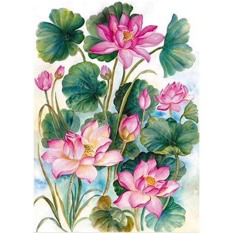 papel arroz 32x45cm flor de loto rosa rp 54