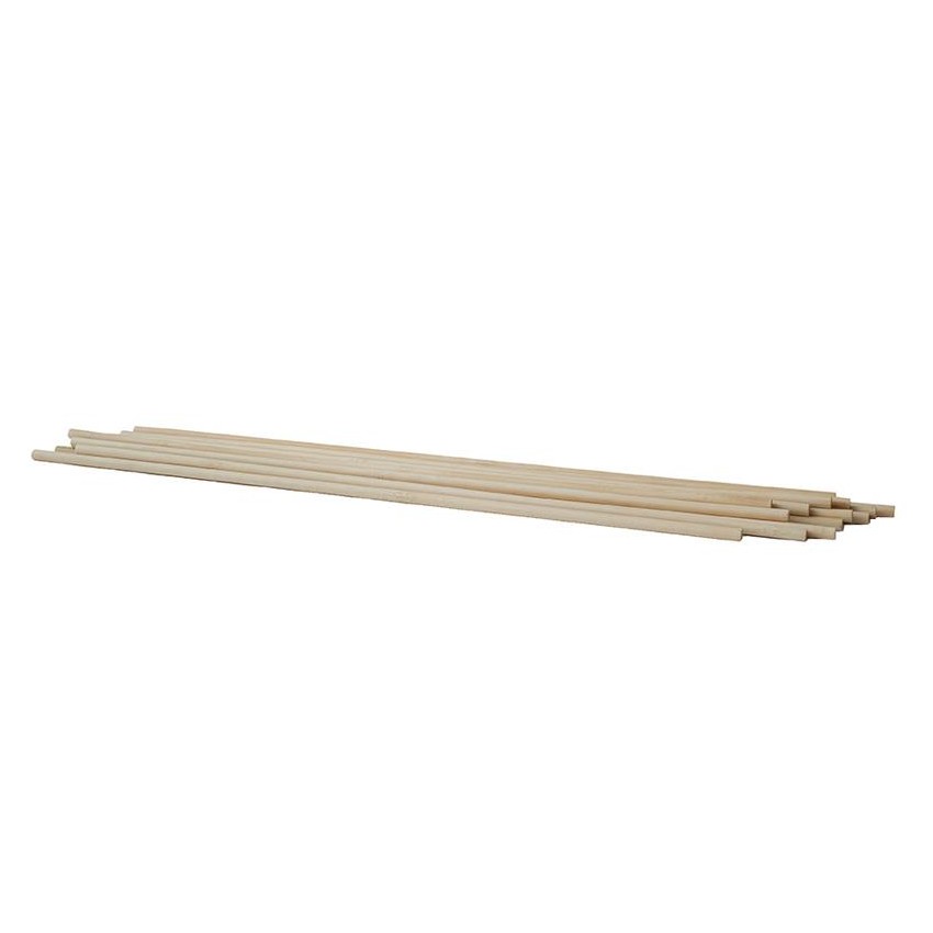 50 palos madera cilindr. 400x6mm diam.