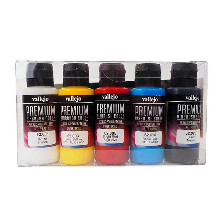 acril. premium airbrush 5 col basic opacos