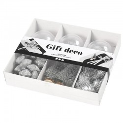 .decoración para regalos, blanco, plata, 5stdo