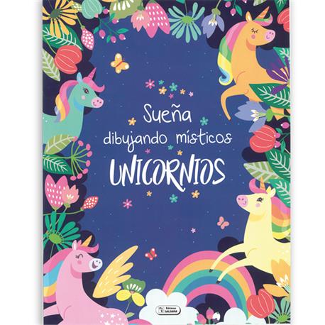 libro infantil para colorear unicornios azul 24 pag