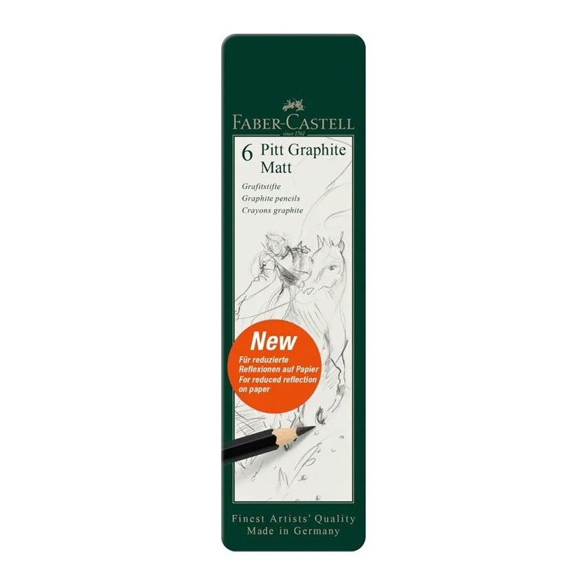 estuche 6 lap. grafito matt faber castell  surt.