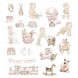 Die Cuts 20 pzs 300gr. Lullaby Baby Girl  Papers For You 2