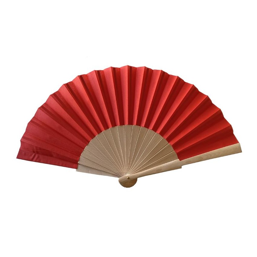 ABANICO MADERA ROJO 23 cm