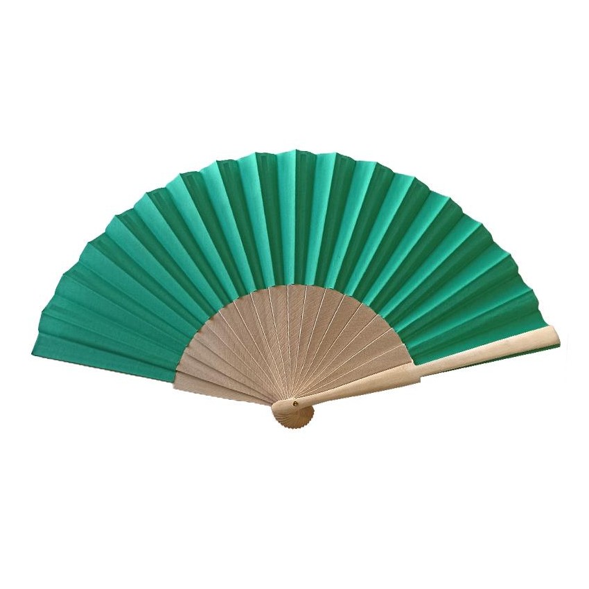 ABANICO MADERA VERDE 23 cm