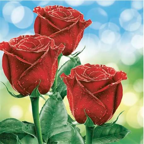 paque 20 servilletas rosas rojas      sdog-0277 01