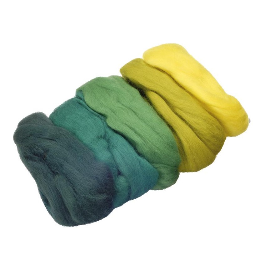 surt 5 col verdes lanas enfeltrar de 50g