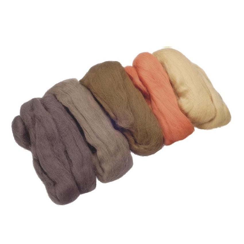 surt 5 col marrones lanas enfeltrar de 50g