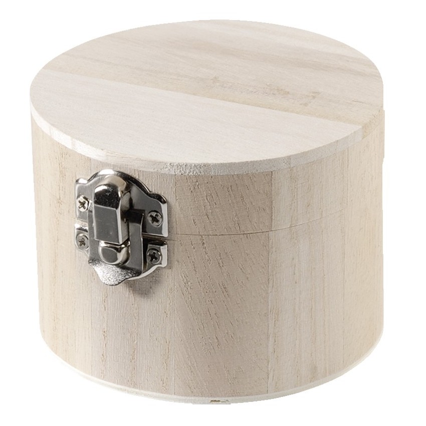 Caja madera redonda con cierre 9,5x7cm