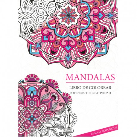 libro para colorear mandalas rosa 64 pag