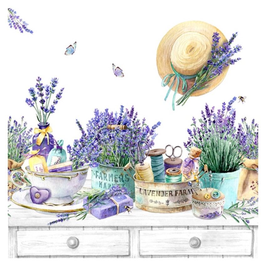 paque 20 servilletas Flores lavanda...