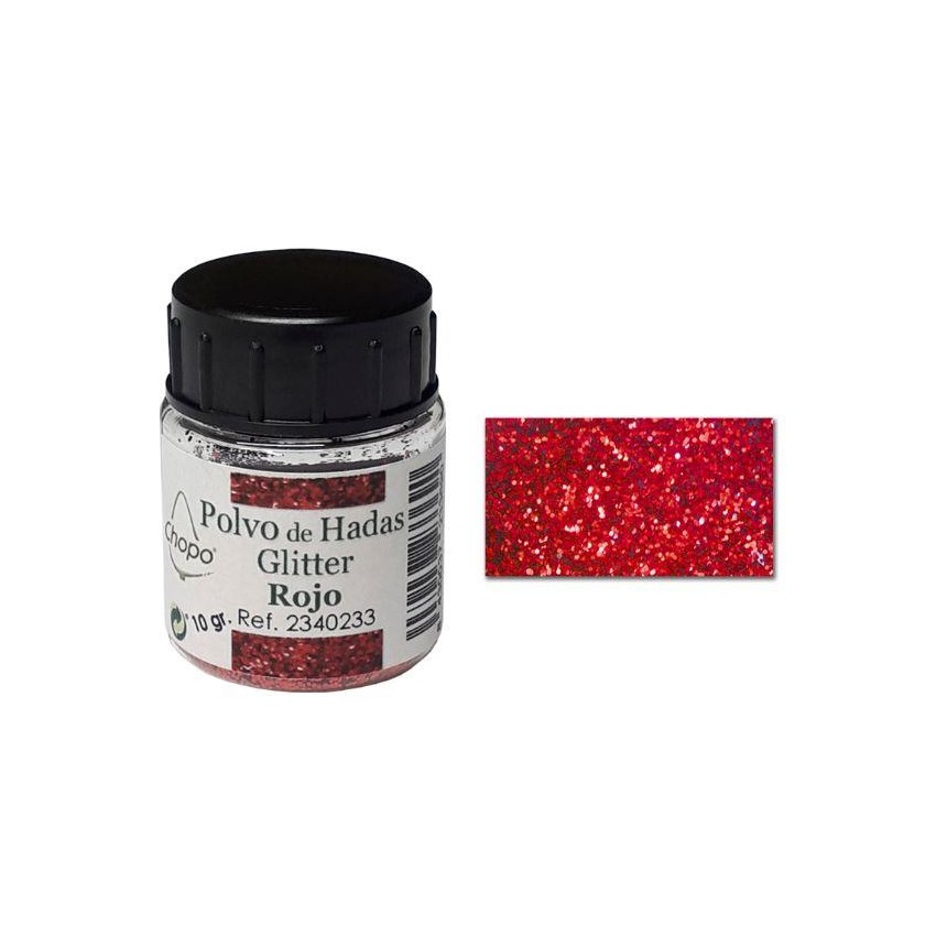 POLVO DE HADAS GLITTER 10 gr. CHOPO ROJO