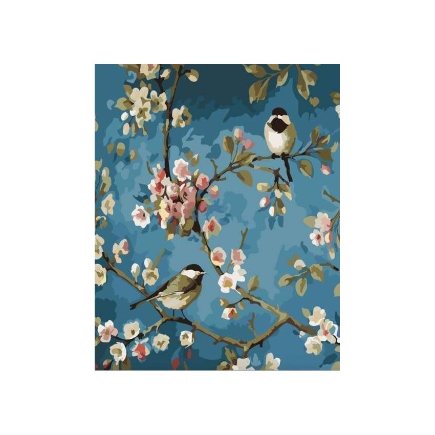 Pajaros sobre las ramas Pintar por...